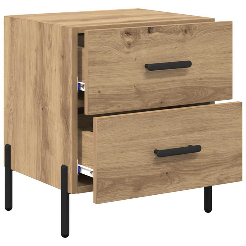 40cm W Manufactured Wood Bedside Table, Artisan Oak
