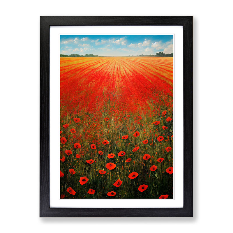 Lilyauna Poppy Field Vol.5 - Single Picture Frame Print, Black, 64cm H x 46cm W x 2cm D