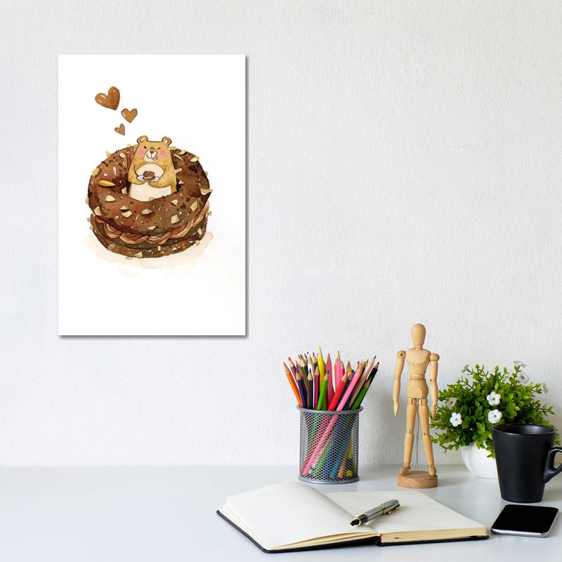 Donut by Penelopeloveprints - Wrapped Canvas Print, 30.48cm H x 20.32cm W x 1.91cm D