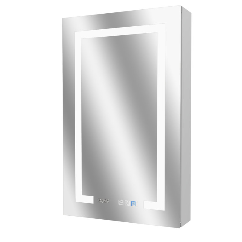 Armoire à pharmacie sans cadre avec miroir et 4 tablettes réglables l 20 po x H 32 po Brehanna, Gauche
