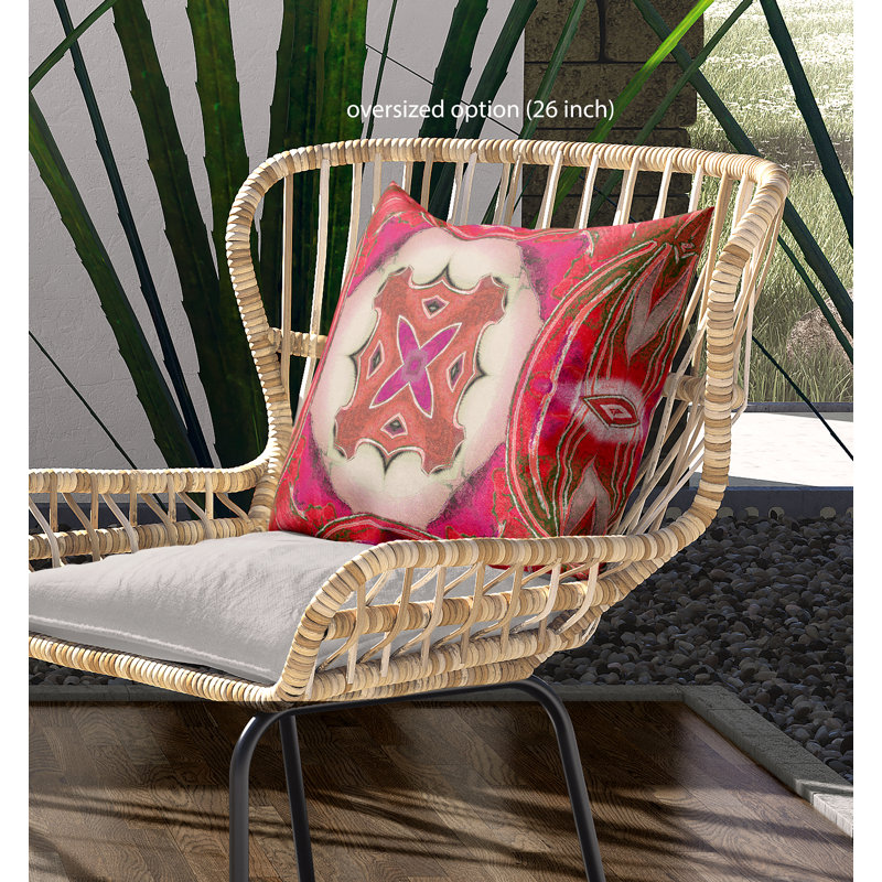 Coussin intérieur pastel zippé Pastel, 18" x 18", Rose vif, Drap large