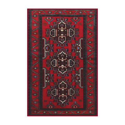 Tapis rouge/brun/beige traditionnel Brattleboro
