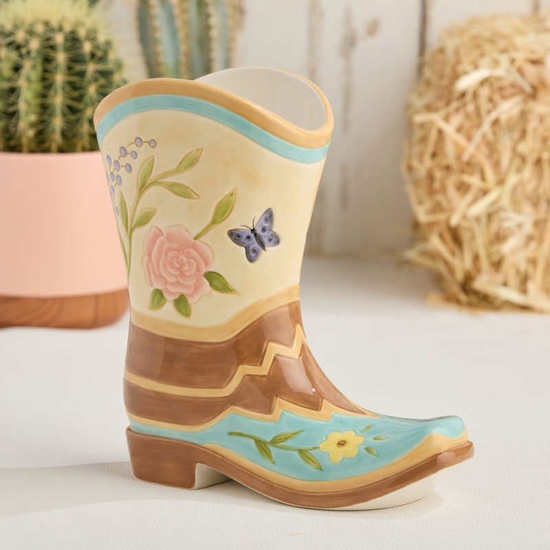 Rosewood 3-D Boot Vase