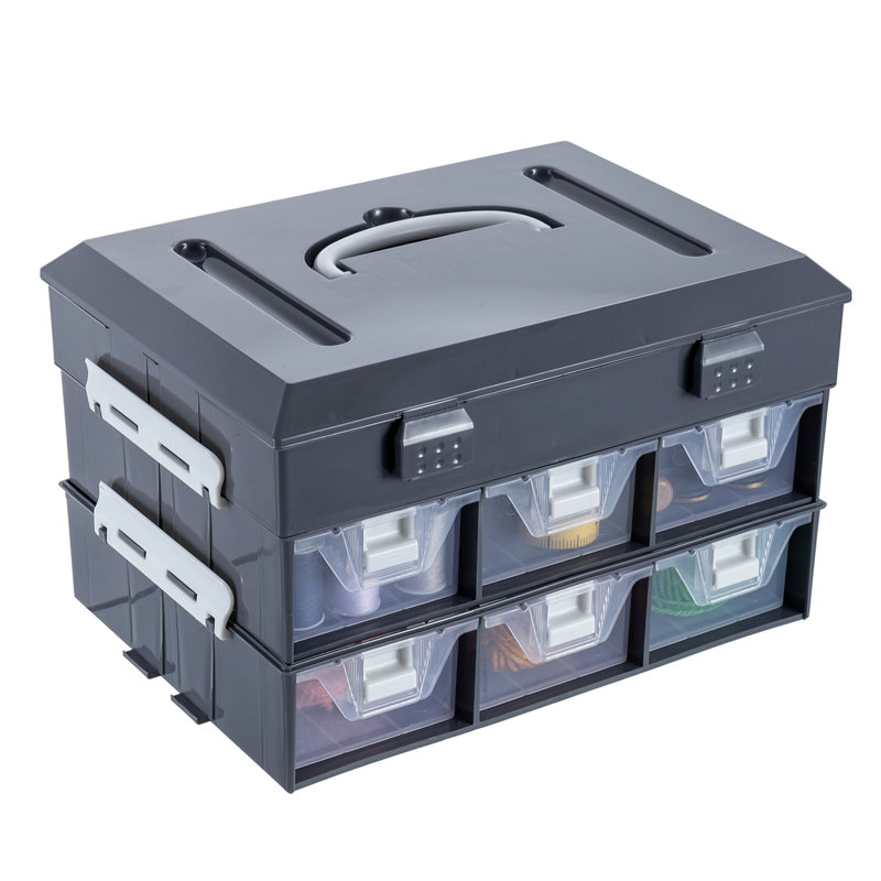 Plastic Stackable Desk Organiser with Drawers