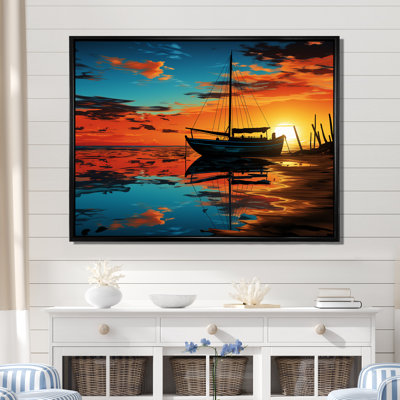 Coucher de soleil sur le coucher de soleil, art mural minimaliste côtier