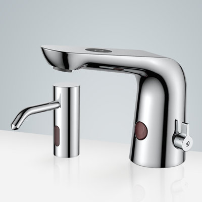 Deauville Brushed Nickel Dual Sensor Faucet & Soap Dispenser – Sleek Touchless Solution for Commercial Restrooms