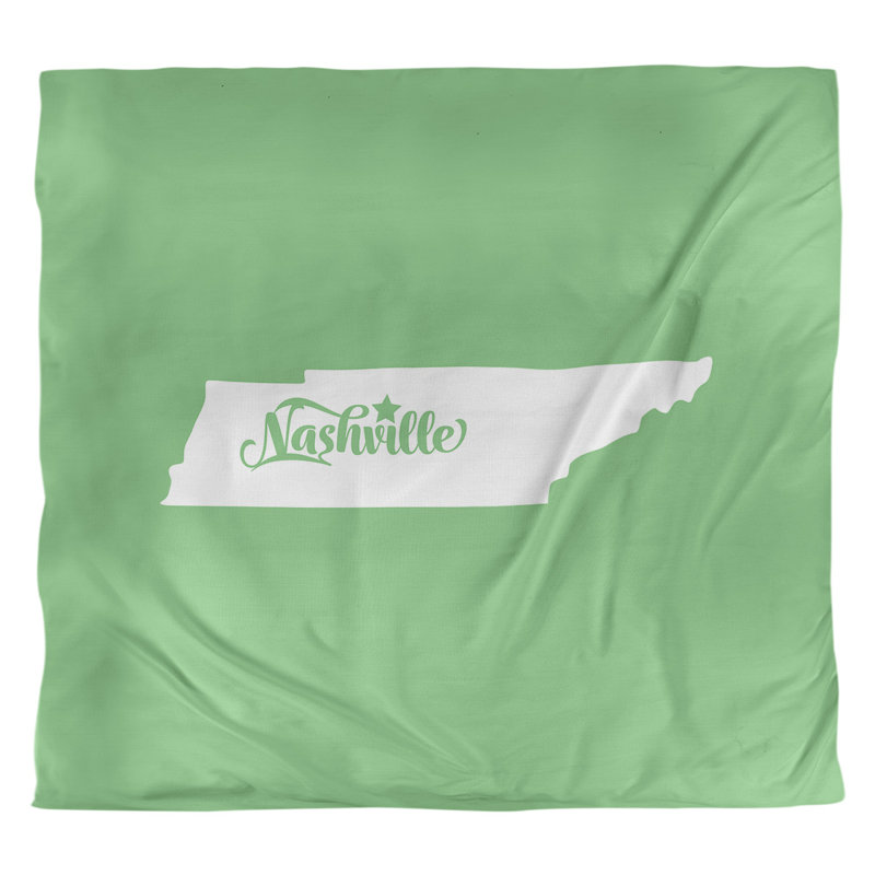 Housse de couette réversible simple Nashville Tennessee, Housse de couette pour très grand lit, Vert, Microfibre