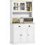Armoire de cuisine autoportante de 71 po de hauteur blanche-1374619798