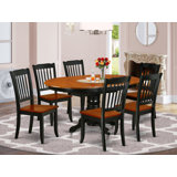 La Mott 6 - Person Solid Wood Solid Wood Top Pedestal Dining Set