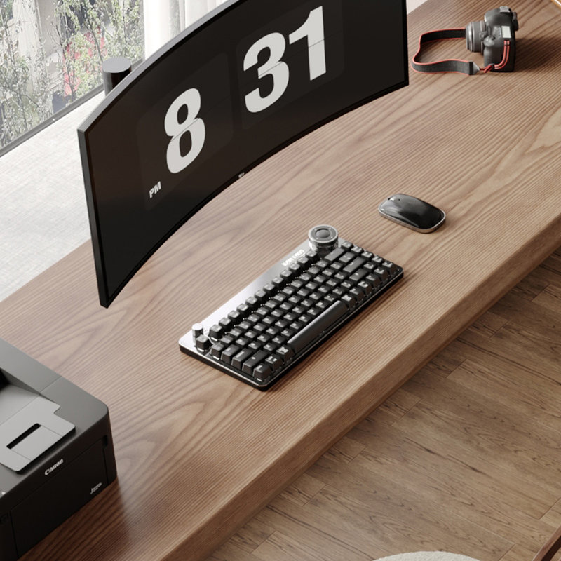 Bureau d'écriture en L en bois massif brun noisette, H 53,15 po x l 70,87 po x P 47,24 po, Retour à droite