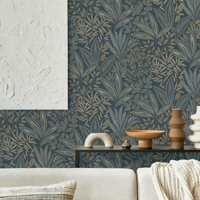 Cliffo 10.5m x 52cm Textured Non-Pasted Wallpaper Roll, Navy