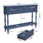 Console Mid-Century avec 2 tiroirs pour l'entrée et le salon, bleu-283368543