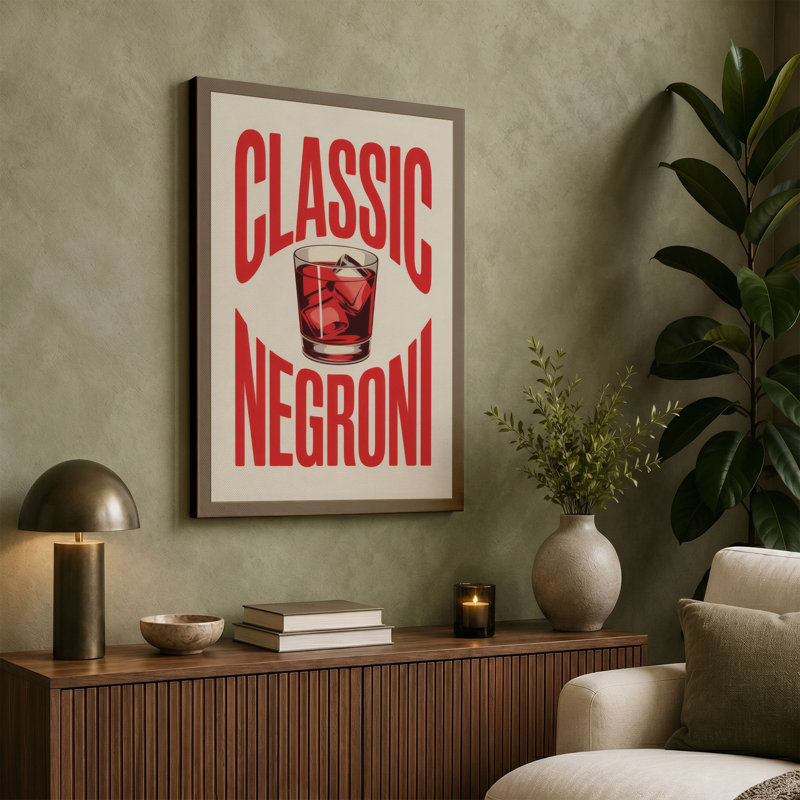 Classic Negroni Retro - Wrapped Canvas, 24x16 - 61.0 x 40.6 cm, White Border