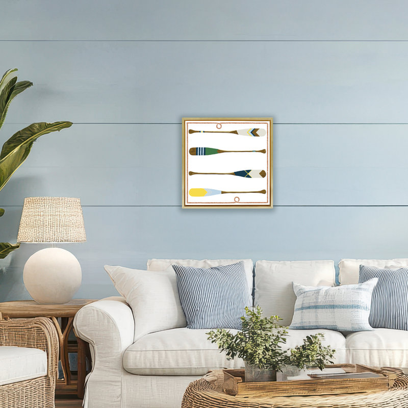 Cadre flottant à quatre rames à motifs, design par Radhika Modi, H 18 po x l 18 po, Cadre flottant métallique doré