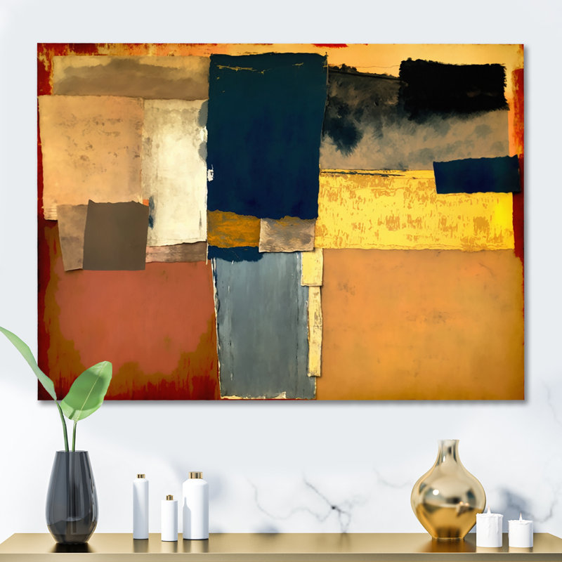 «Blue Sky Above Redend Point VI», art mural abstrait sur toile, L 32 po x H 16 po, Toile tendue