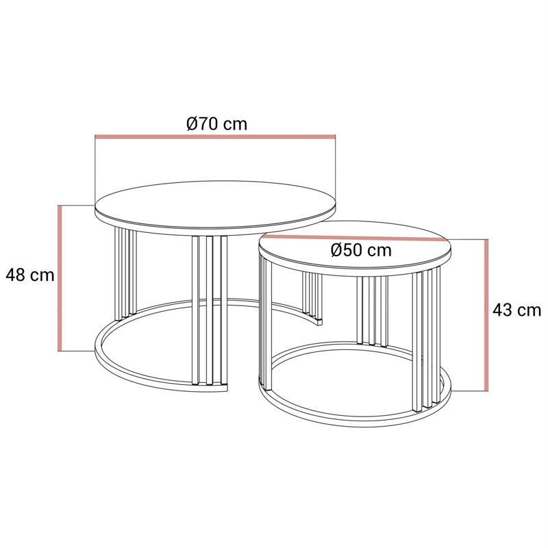 Dinant Frame Coffee Table, White, Brushed Gold