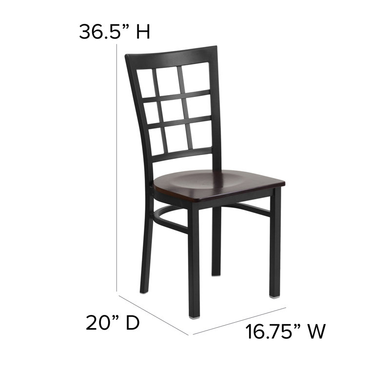 Chaise de restaurant en métal Prompton Modern, Noyer