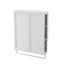 Armoire moderne en verre arquée à deux portes avec tablette ouverte et porte-serviettes-1154328551