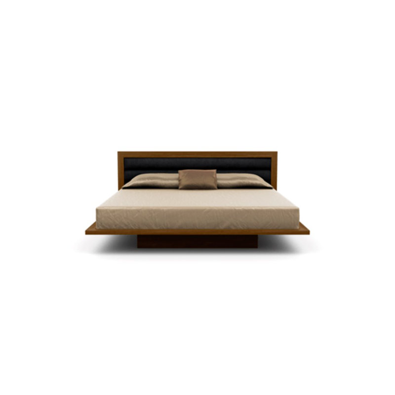 Moduluxe Upholstered Bed, Onyx, King, Natural Walnut