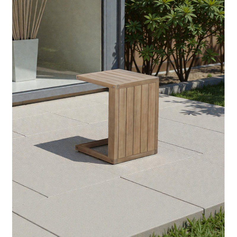 Table d'appoint d'extérieur en bois d'acacia Pangea Home Therrien