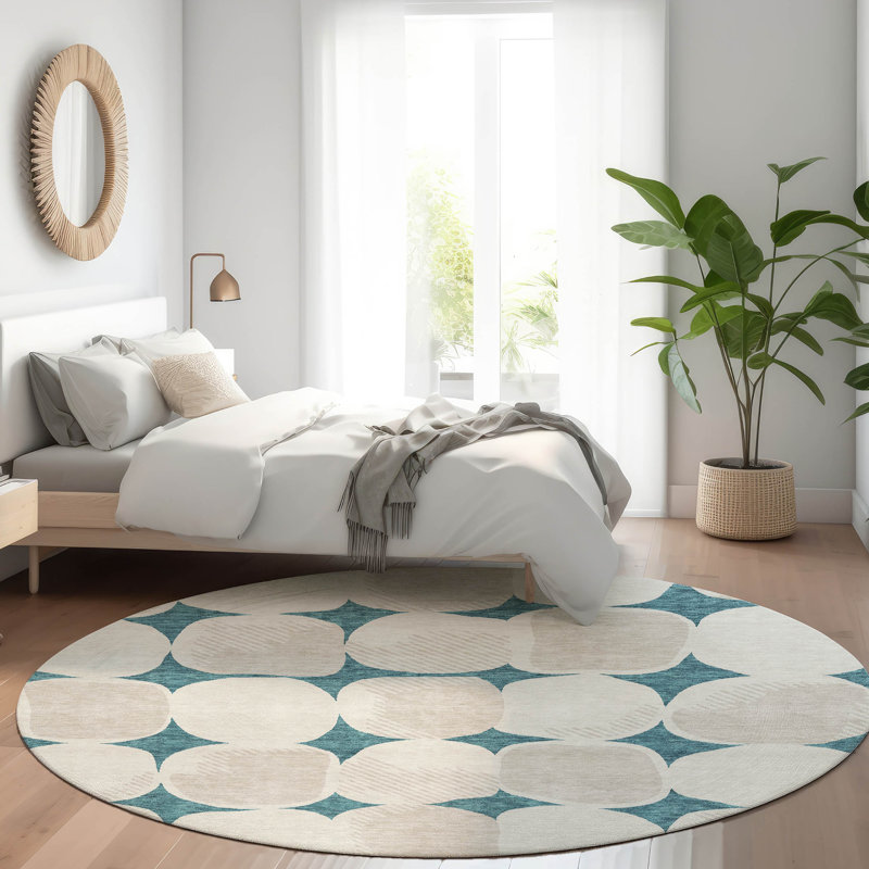 Malek Abstract Indoor / Outdoor Rug, Round 8'