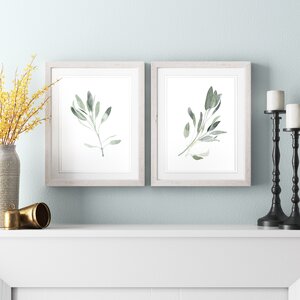 Three Posts™ Simple Sage - 2 Piece Picture Frame Painting Print Set ...