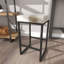 Tabouret de comptoir en cuir de vache beige Ursae avec base en métal noir