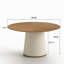 Table de salle à manger ronde 59 po avec plateau en bois véritable pour salle à manger