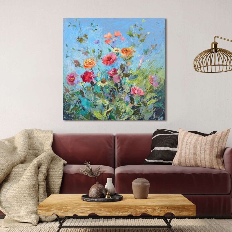 Floral Painting: Wild And Wonderful II by Nel Whatmore - Wrapped Canvas Print, 50cm H x 50cm W