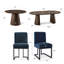 Ensemble de salle à manger extensible de 47 à 83 po avec chaises rembourrées pour 4 à 8 personnes-132434500-132434505