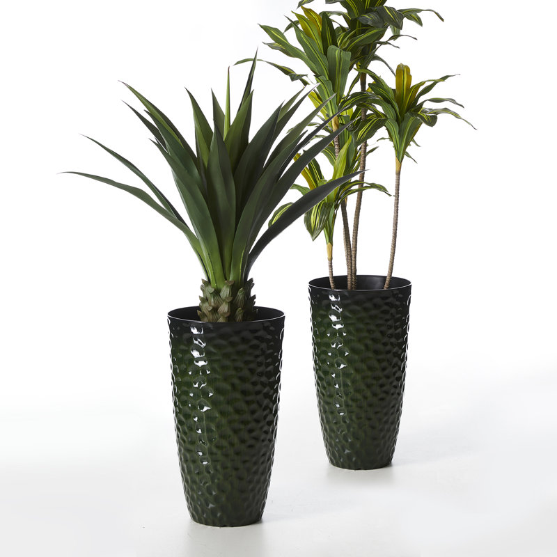 Pot à fleurs texturé nid d'abeille, H 23,75 po x l 13,75 po x P 13,75 po, Vert