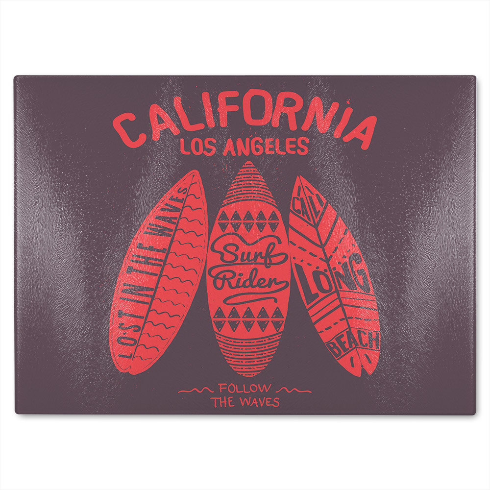 California Surf Glass Chopping Board
