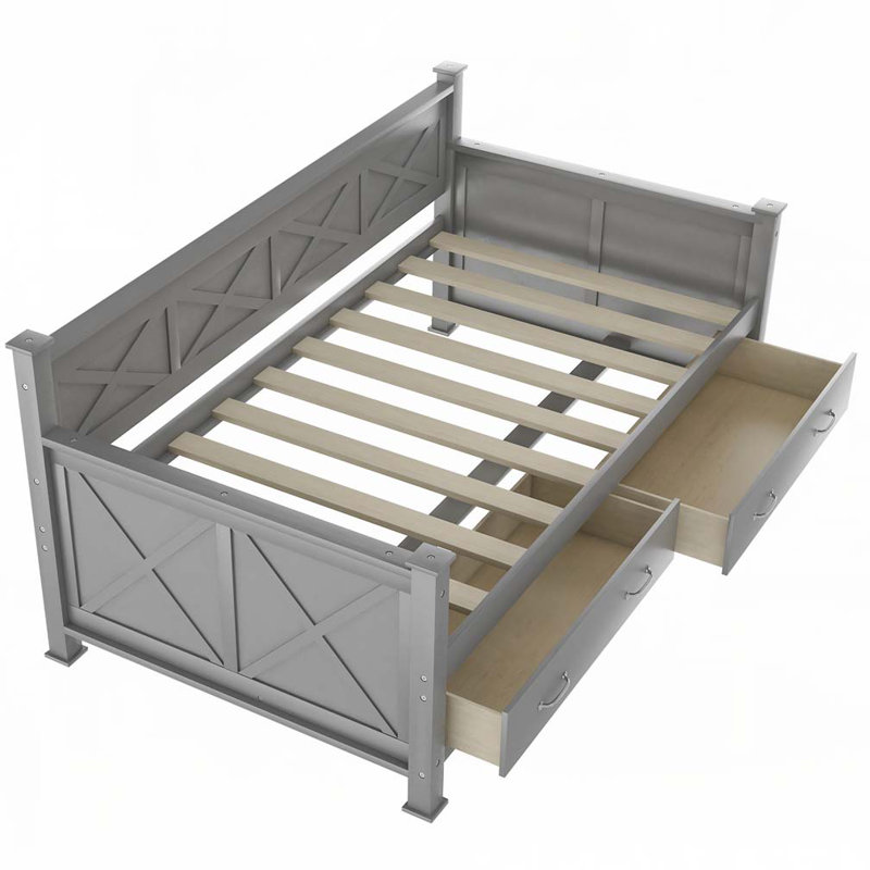 Daybed with 2 Large Drawers, Gray
