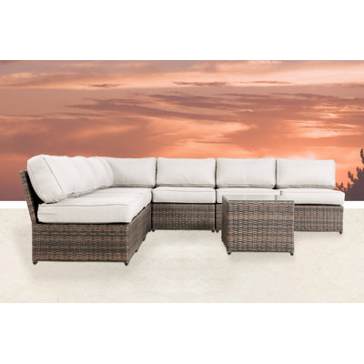 Khaleeqa Wicker Fully Assembled 6 - Person Seating Group with Cushions