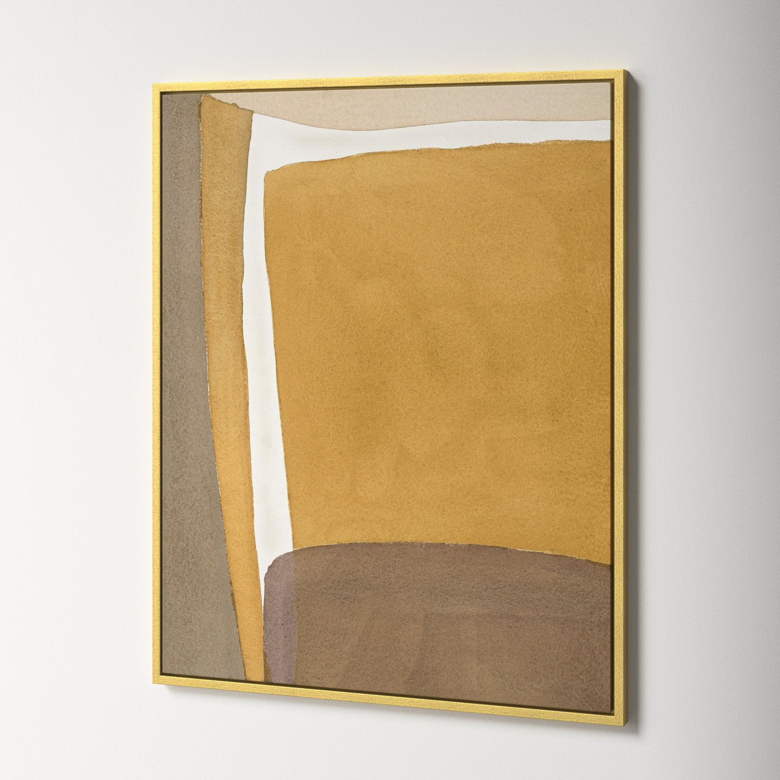 Light Ochre by Julia Balfour, 50" H x 40" W x 1.4" D, Gold Framed Canvas