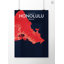 Honolulu City Map - No Frame Print-1526590266