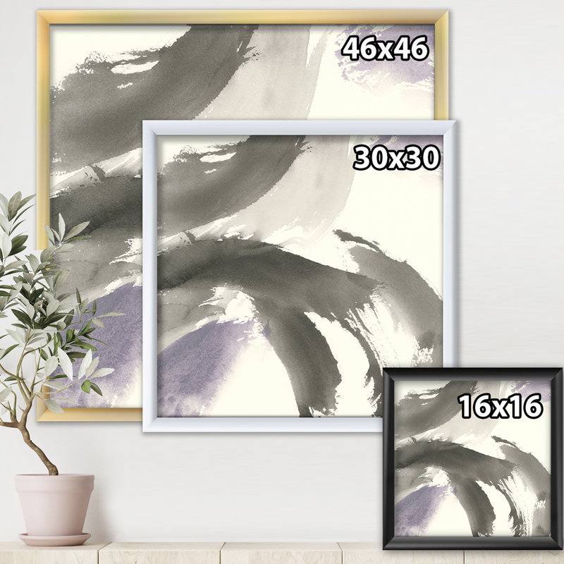 « minimalic geste iii »-cadre photo imprimé sur toile, Cadre doré, H 16 po x l 16 po x P 1 po