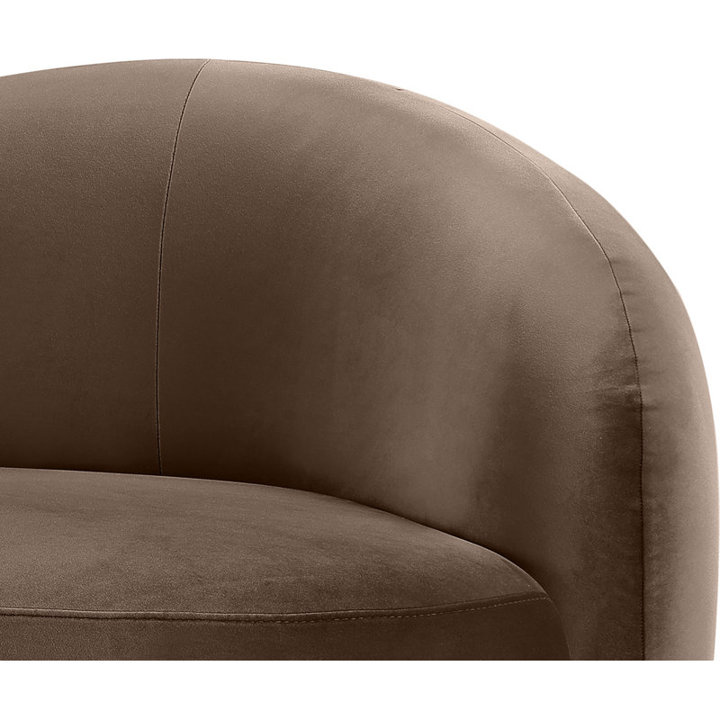 Aldana 92.5" Velvet Upholstered Sofa, Brown Velvet