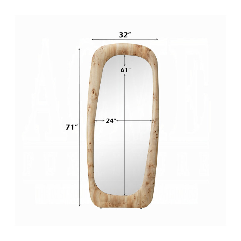 Miroir de plancher Mollett, Bois de chêne
