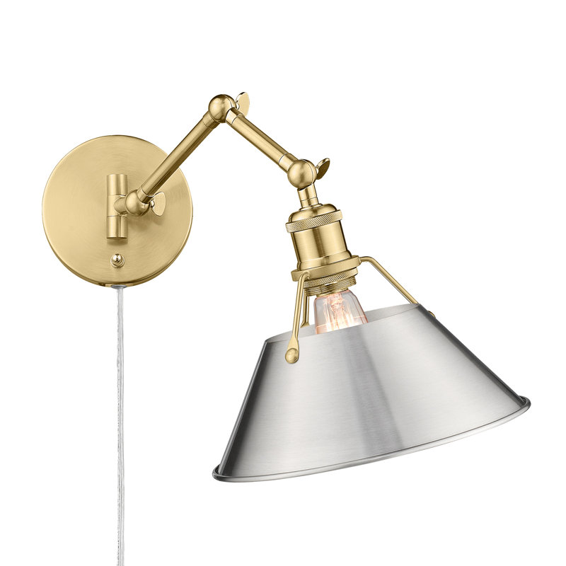 Lampe murale avec bras pivotant à 1 lumière Weatherford, Étain, Bronze champagne brossé