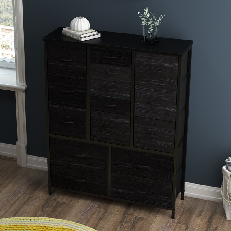 Commode 15 tiroirs avec commode en tissu