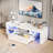 Nakesia 51'' High Glossy Modern Entertainment Center With LED Lights For 55Inch TV-1372406679-1372406678