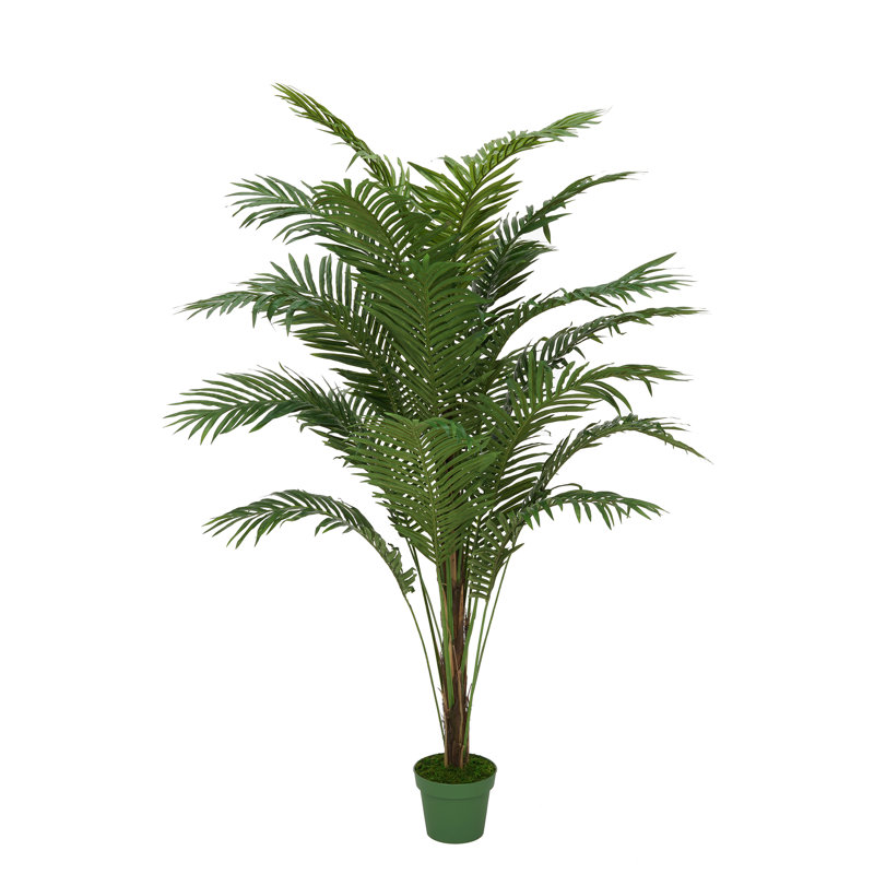 72" Tall Silk Palm Tree in Plastic Planter
