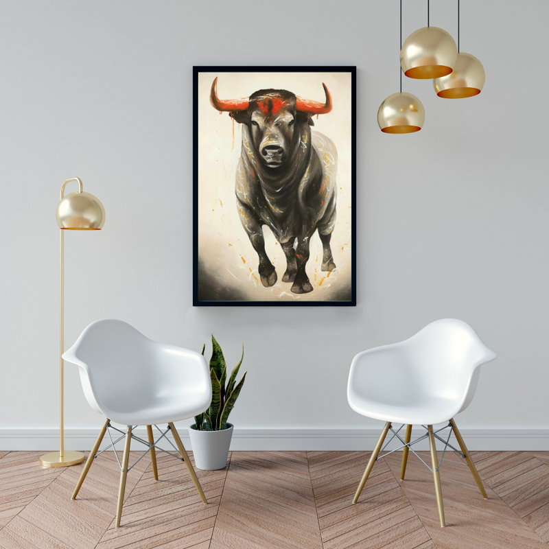 " Fierce Bull ", 36" H x 24" W