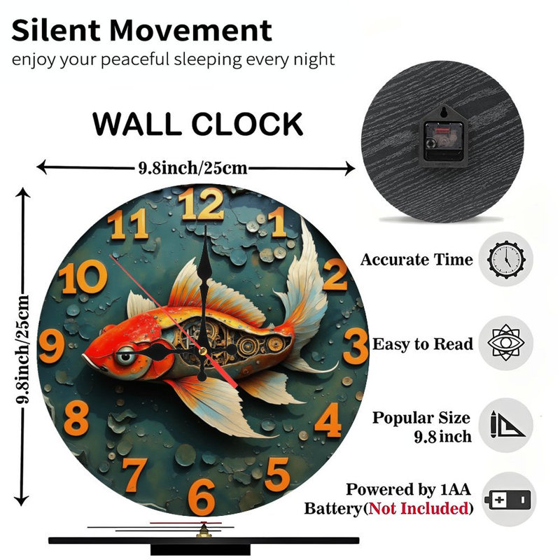 Horloge murale Goldfish