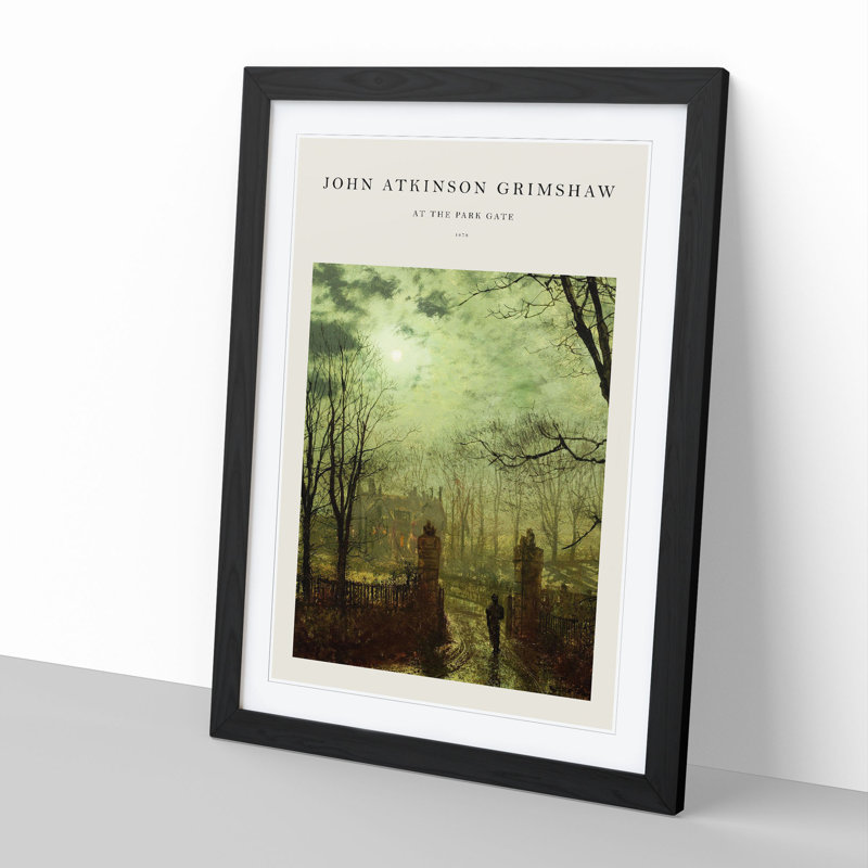 At the Park Gate by John Atkinson Grimshaw - Picture Frame Graphic Art, Black Framed, 48cm H x 36cm W x 2cm D