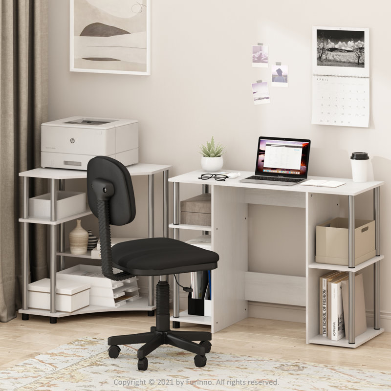 Bureau Lansing, Chêne blanc / acier inoxydable