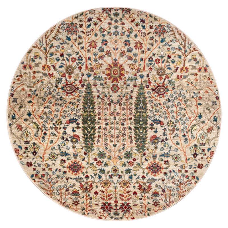 Marianna Floral Indoor Rug, Round 5'