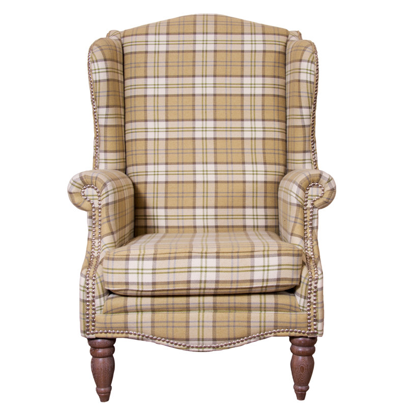 Dempster Upholstered Wingback Chair, Piazza Duck Egg