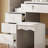 Vanity Desk Set With Sliding Lighted Mirror, Makeup Dressing Table With 4 Drawers & 9 Storage Spaces, Hidden Compartments And Cushioned Stool, White Beauty Furniture For Bedroom